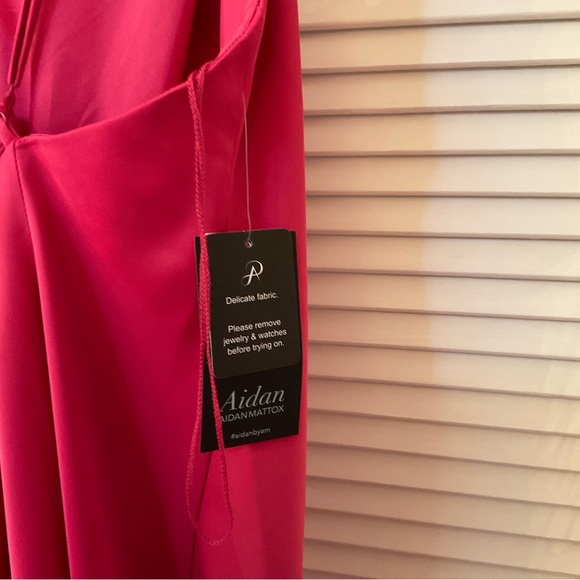 Aidan Mattox Watermelon Cowl Neckline Fit & Flare Dress, Size 14 NWT $195 - Picture 3 of 12